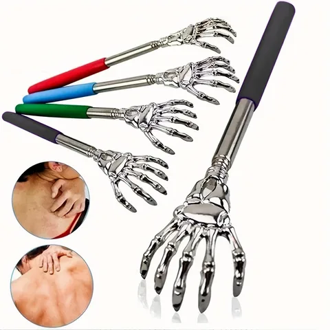 Extendable skeleton-hand back scratcher