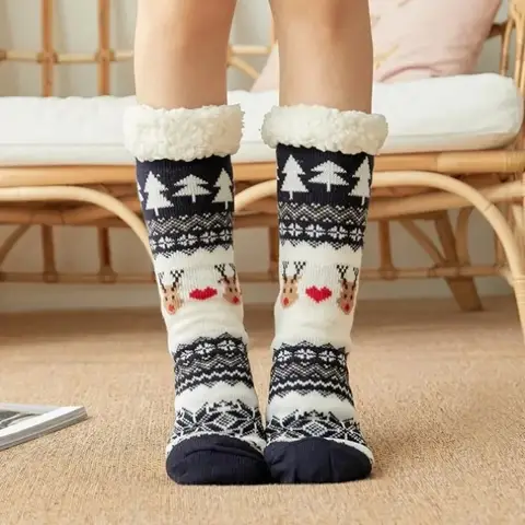 Fleece-lined cozy socks