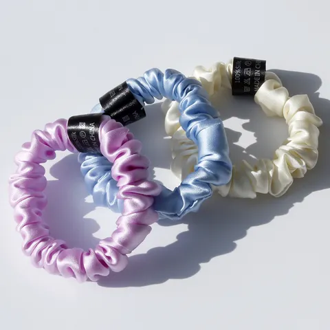 Mulberry silk scrunchies (set)